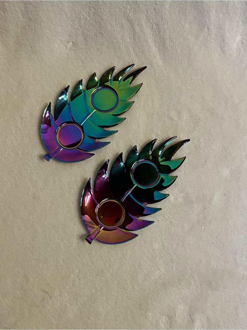PartyLite Iridescent T-Light Holders - Green Purple Blue
